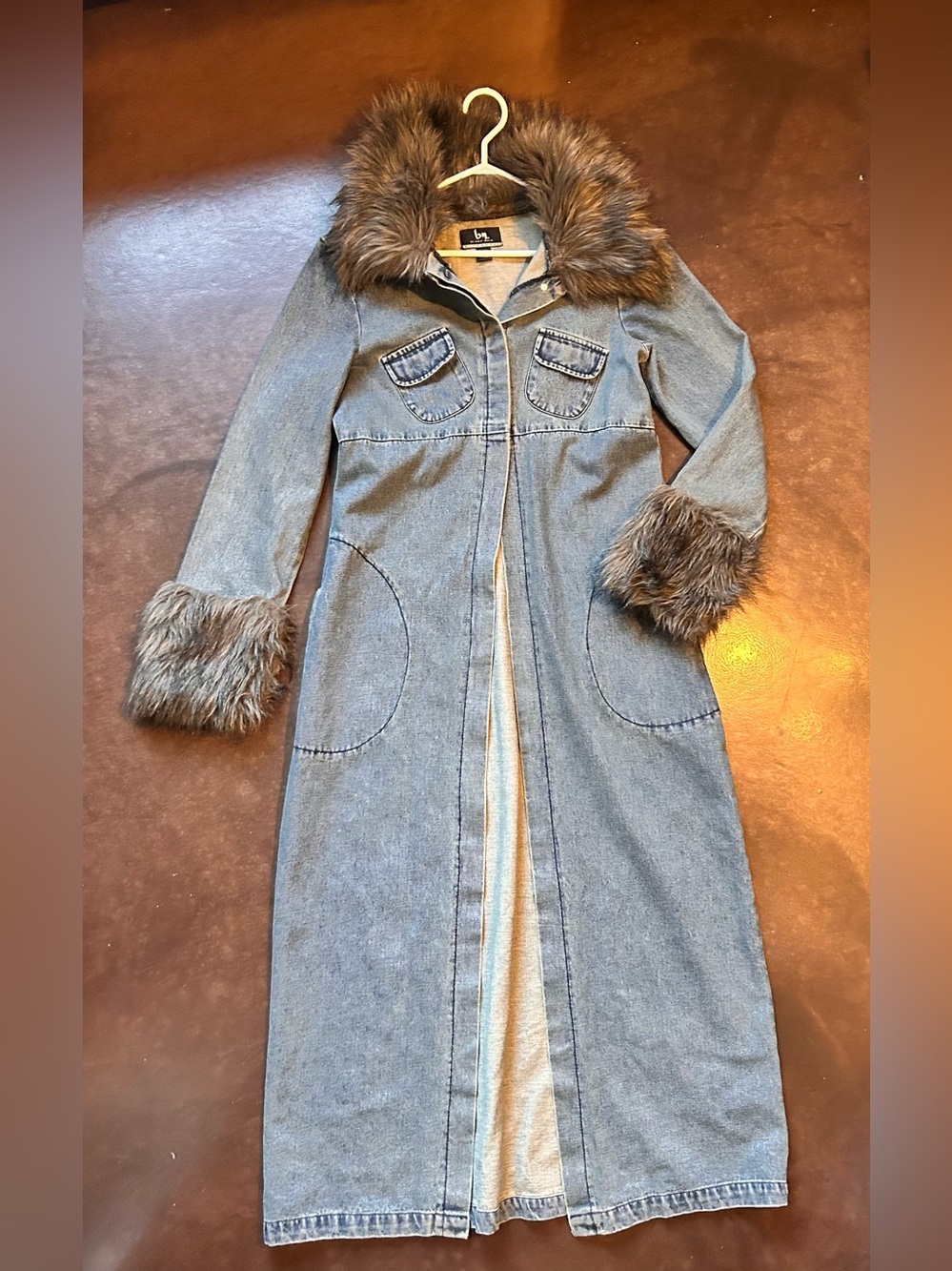 Vintage y2k penny lane denim duster coat size medium by Blanche noir